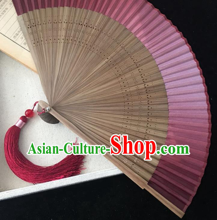 Chinese Classical Silk Folding Fan Bamboo Fan Handmade Dance Accordion