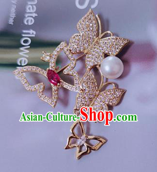Top Jewelry Accessories Handmade Crystal Brooch Zircon Butterfly Breastpin