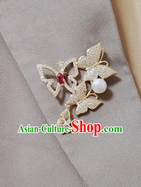 Top Jewelry Accessories Handmade Crystal Brooch Zircon Butterfly Breastpin