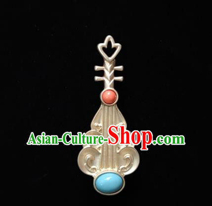 Top Golden Breastpin Handmade Lute Brooch Jewelry Accessories