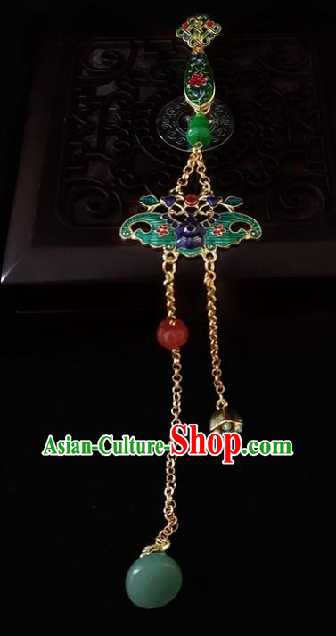Handmade China Classical Cheongsam Cloisonne Bat Breastpin Jewelry Jade Gourd Brooch Pendant Accessories