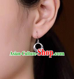 Top Chinese Cheongsam Silver Carving Earrings Classical Ear Jewelry Accessories