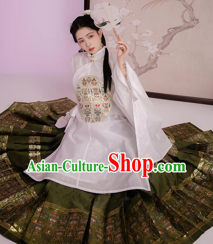 Traditional China Ming Dynasty Noble Lady Historical Clothing Ancient Patrician Woman Hanfu Dress Full Set