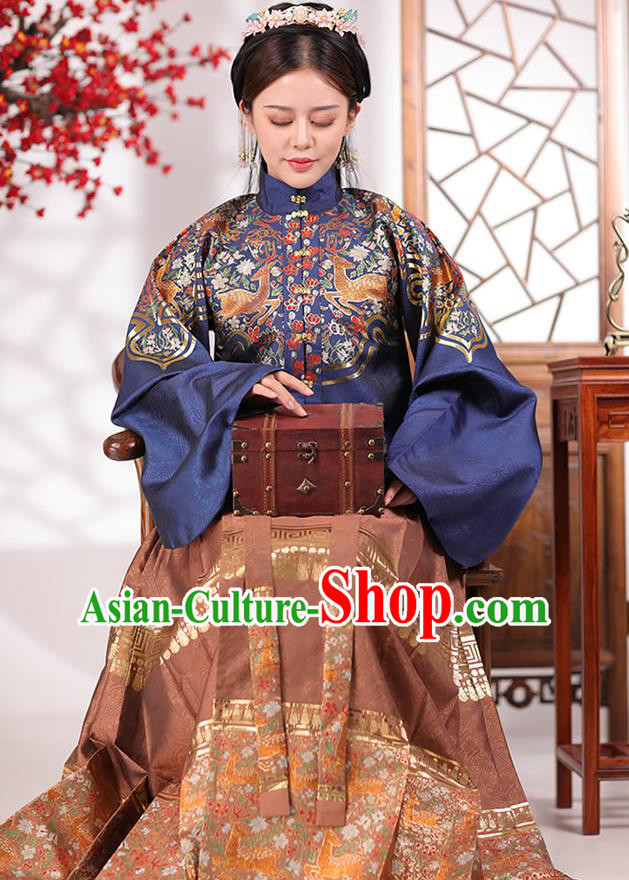 China Traditional Ming Dynasty Young Mistress Historical Costumes Ancient Imperial Countess Hanfu Dress Apparels