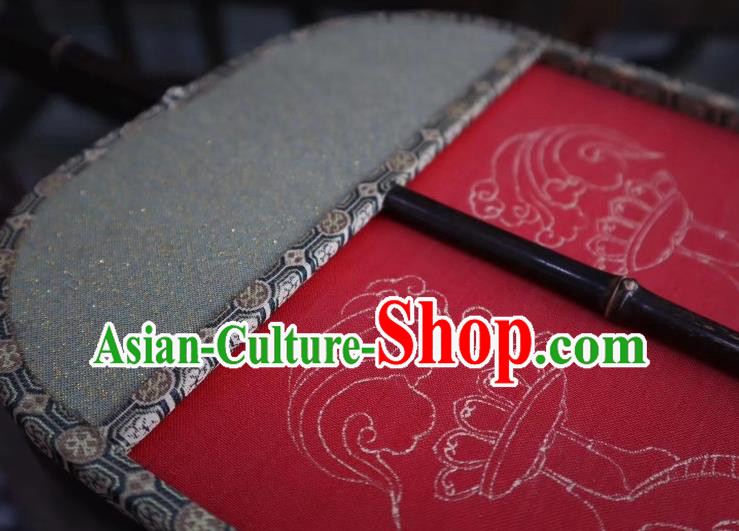 China Traditional Red Silk Palace Fan Hand Painting Fan Tang Dynasty Princess Fans
