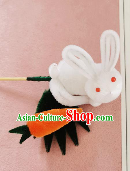 Handmade China Classical Velvet Rabbit Brooch Traditional Cheongsam Accessories