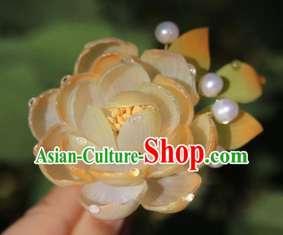 China Classical Hanfu Camellia Hairpin Traditional Ancient Imperial Consort Hair Comb