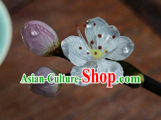 China Traditional Hanfu Wood Hair Stick Classical Plum Blossom Hairpin