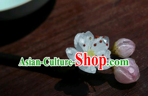 China Traditional Hanfu Wood Hair Stick Classical Plum Blossom Hairpin