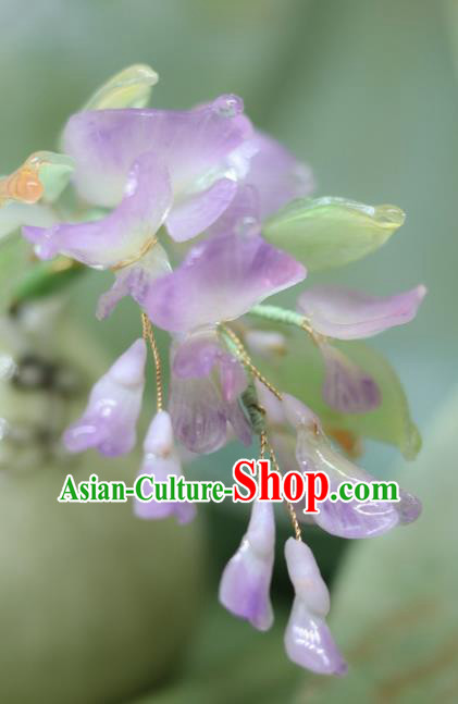 China Classical Hanfu Hairpin Traditional Ancient Ming Dynasty Princess Wisteria Hair Stick