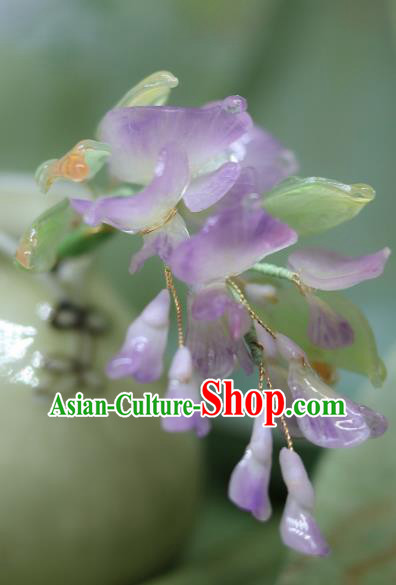 China Classical Hanfu Hairpin Traditional Ancient Ming Dynasty Princess Wisteria Hair Stick