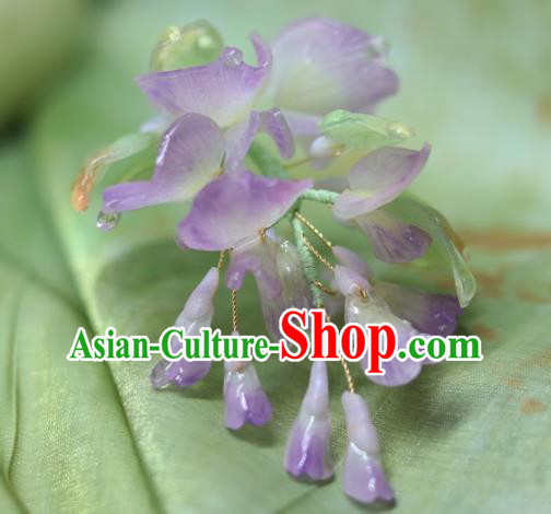 China Classical Hanfu Hairpin Traditional Ancient Ming Dynasty Princess Wisteria Hair Stick