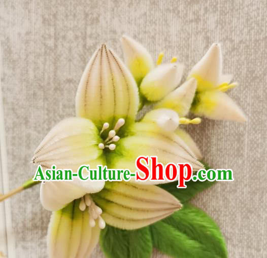 China Classical Velvet Flowers Hair Stick Handmade Hair Accessories Traditional Cheongsam Hairpin
