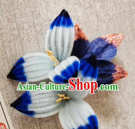 China Classical Velvet Flowers Hair Stick Handmade Hair Accessories Traditional Cheongsam Hairpin