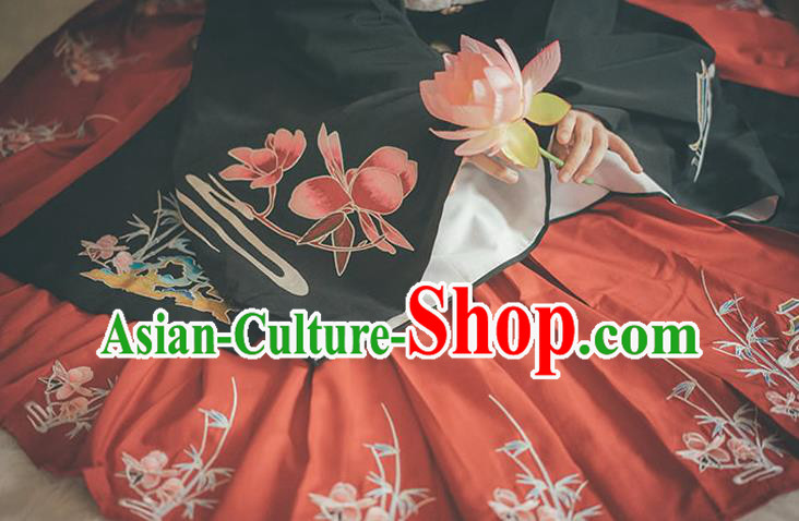 Traditional China Ming Dynasty Historical Clothing Ancient Noble Woman Embroidered Costumes
