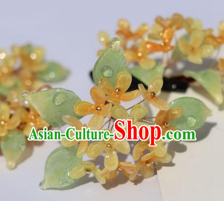 China Classical Hanfu Osmanthus Hairpin Traditional Ancient Ming Dynasty Princess Hair Stick