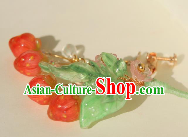 China Classical Hanfu Strawberry Tassel Hairpin Traditional Ming Dynasty Princess Hair Stick
