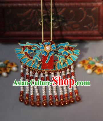 China Classical Wedding Pearls Tassel Hairpin Traditional Qing Dynasty Empress Hair Stick