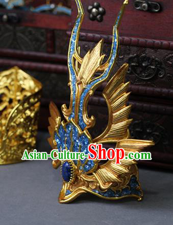 China Ancient Swordsman Hair Accessories Traditional Hanfu Blue Hairdo Crown