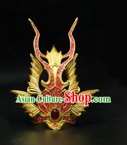 China Traditional Hanfu Red Hairdo Crown Ancient Swordsman Hair Accessories