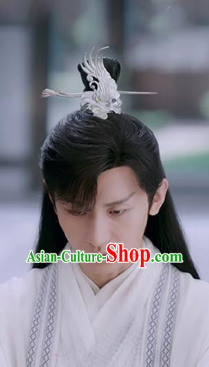 China Ancient Swordsman Argent Hair Accessories Traditional Hanfu Argent Hairdo Crown