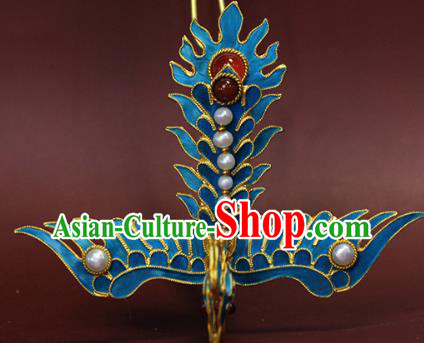 China Ancient Empress Pearls Phoenix Hairpin Traditional Qing Dynasty Tassel Hair Stick