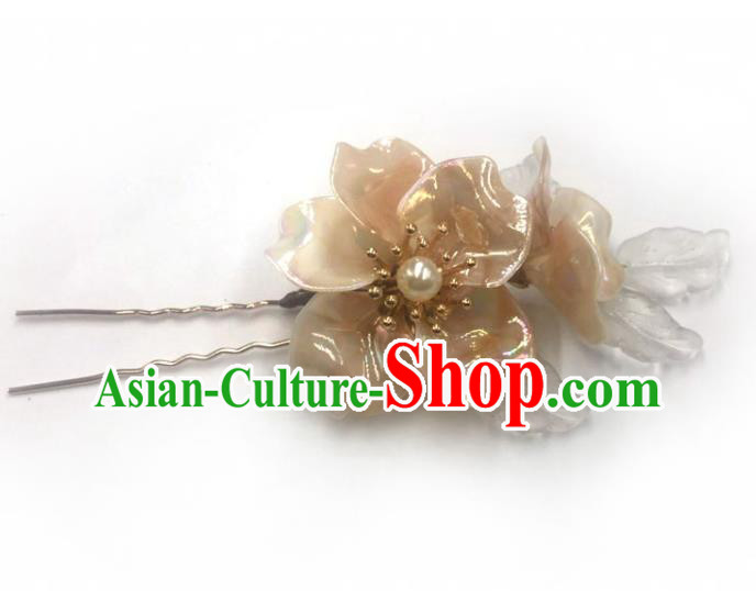 China Ming Dynasty Champagne Flowers Hairpin Traditional Hanfu Hair Accessories Ancient Princess Hair Stick