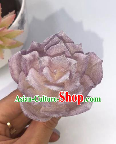 China Ming Dynasty Purple Succulent Hairpin Traditional Hanfu Hair Accessories Ancient Princess Hair Stick