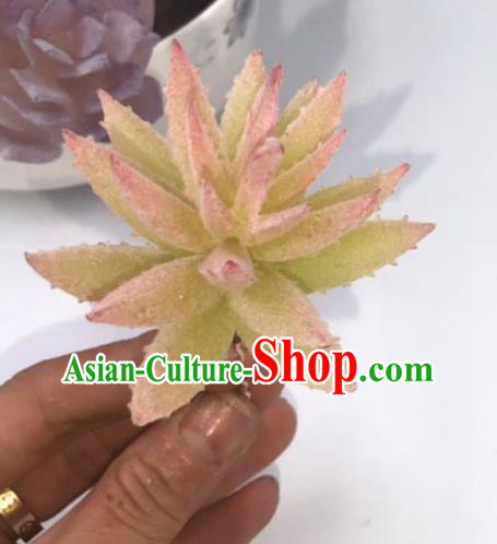 China Ming Dynasty Hairpin Traditional Hanfu Hair Accessories Ancient Princess Yellow Succulent Lotus Hair Stick