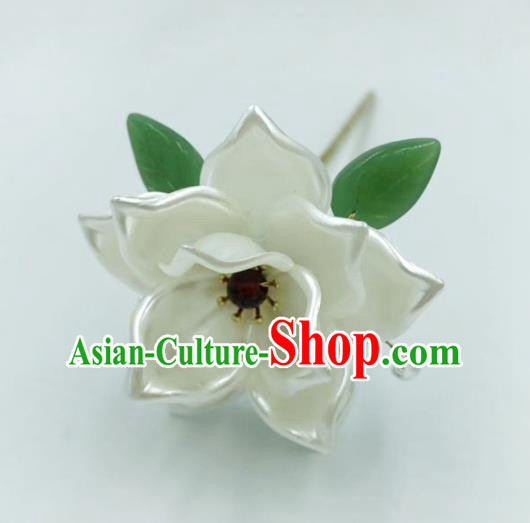China Ming Dynasty Hairpin Traditional Hanfu Hair Accessories Ancient Princess Shell Lotus Hair Stick