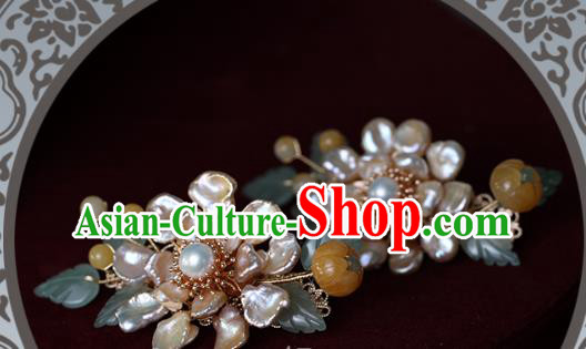 China Traditional Ming Dynasty Ceregat Hair Sticks Ancient Princess Shell Flowers Hairpin