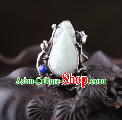 Handmade Chinese Silver Jewelry Traditional National Jade Ring Circlet