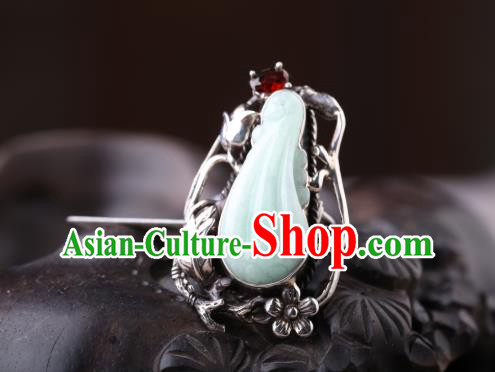 Handmade Chinese Silver Jewelry Traditional National Jade Ring Circlet