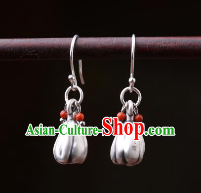 Chinese Classical Silver Finger Citron Ear Accessories Traditional Cheongsam Earrings