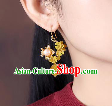 Chinese Classical Pearls Ear Accessories Traditional Cheongsam Osmanthus Earrings