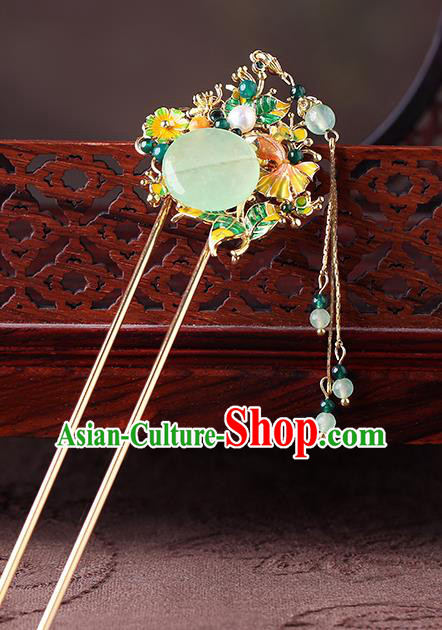 China Classical Enamel Hair Stick Traditional Cheongsam Hair Accessories Handmade Tassel Hairpin