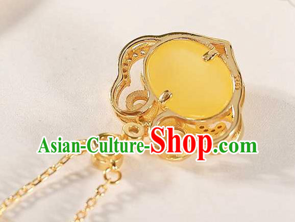 China Traditional Beeswax Necklace Classical Cheongsam Accessories