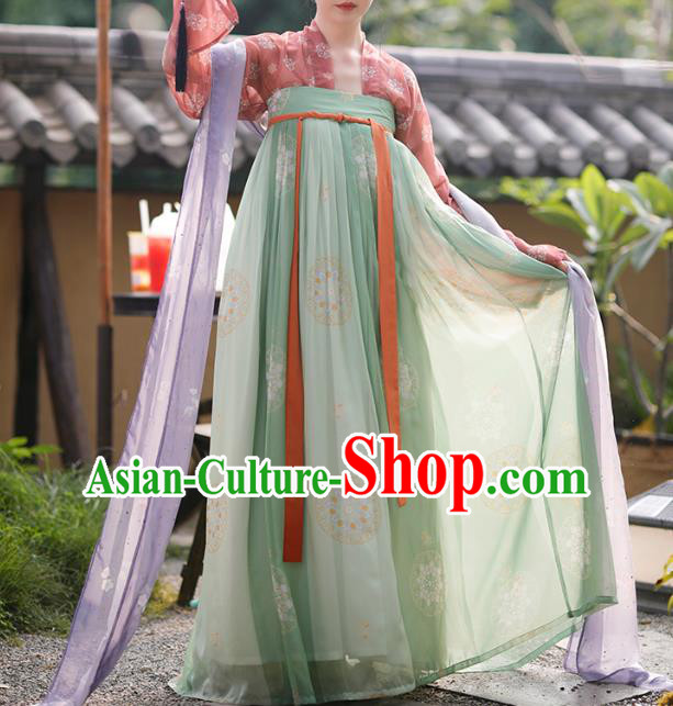 China Ancient Palace Lady Hanfu Dress Traditional Tang Dynasty Noble Beauty Clothing