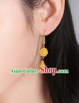 Chinese Classical Beeswax Gourd Ear Accessories Traditional Cheongsam National Earrings