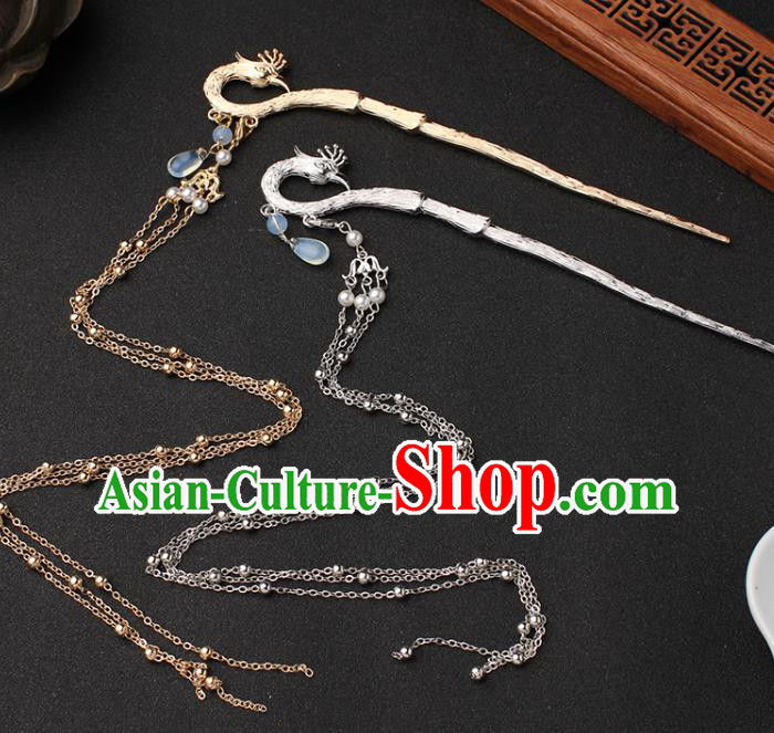 China Ancient Princess Hair Accessories Traditional Hanfu Hair Stick Phoenix Tassel Hairpin