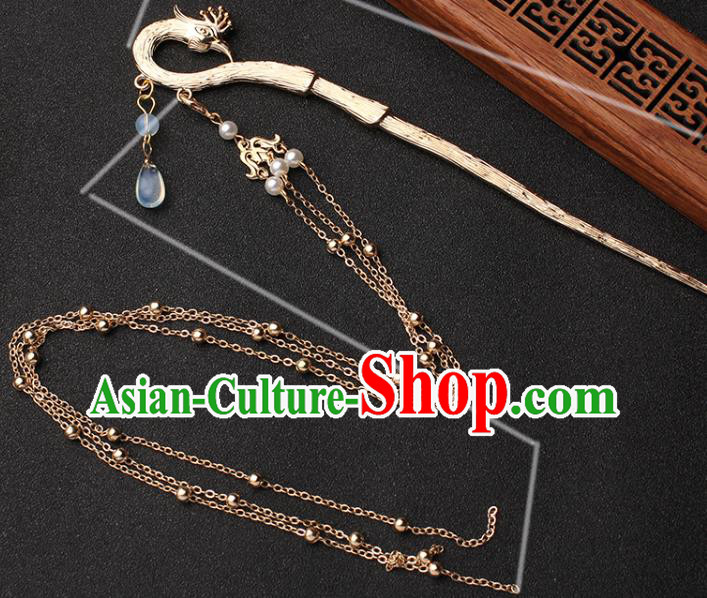 China Ancient Princess Hair Accessories Traditional Hanfu Hair Stick Phoenix Tassel Hairpin
