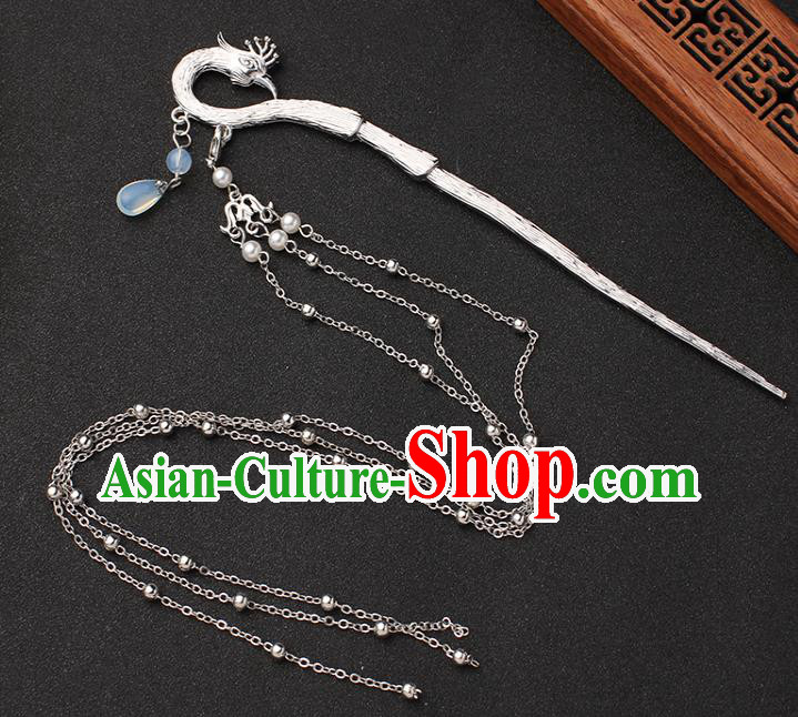 China Ancient Princess Hair Accessories Traditional Hanfu Hair Stick Phoenix Tassel Hairpin