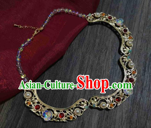 China Classical Necklet Traditional Ming Dynasty Gems Necklace Accessories