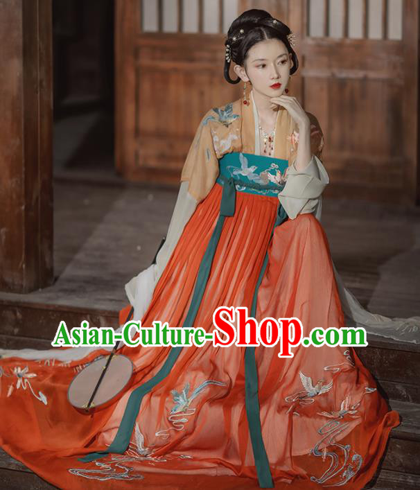 China Traditional Tang Dynasty Palace Lady Historical Costume Ancient Royal Princess Hanfu Clothing