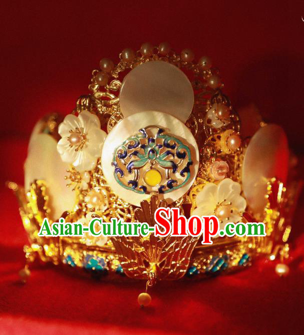 China Ancient Ming Dynasty Wedding Hair Crown Traditional Hanfu Hair Accessories Phoenix Coronet