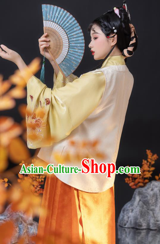 Ancient China Ming Dynasty Historical Costumes Traditional Embroidered Hanfu Dress Noble Female Clothing