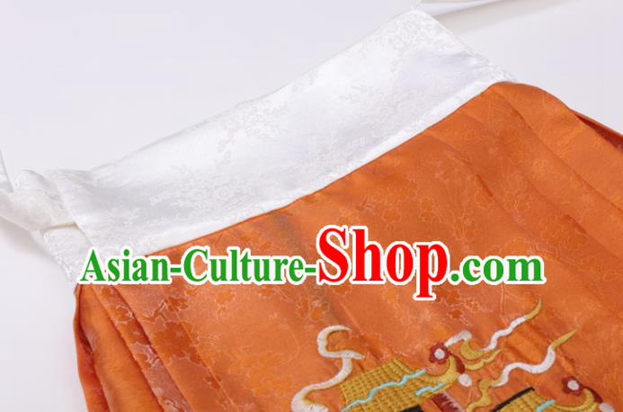 Ancient China Ming Dynasty Historical Costumes Traditional Embroidered Hanfu Dress Noble Female Clothing
