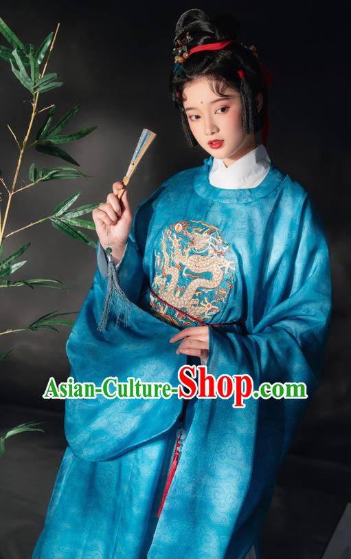 China Ancient Ming Dynasty Court Maid Historical Costumes Traditional Embroidered Hanfu Dress Clothing