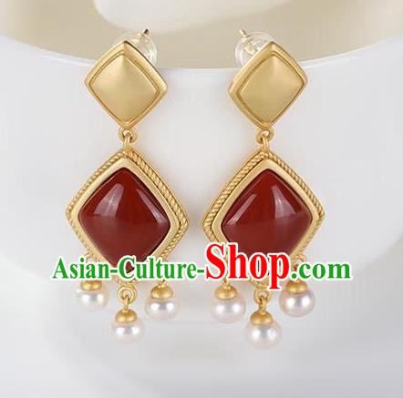 China National Enamel Earrings Traditional Cheongsam Ear Accessories