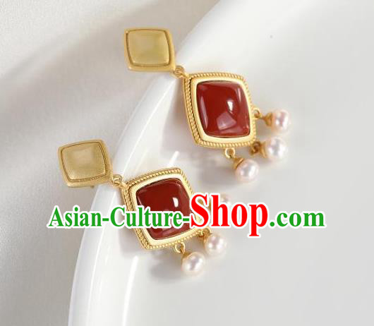 China National Enamel Earrings Traditional Cheongsam Ear Accessories